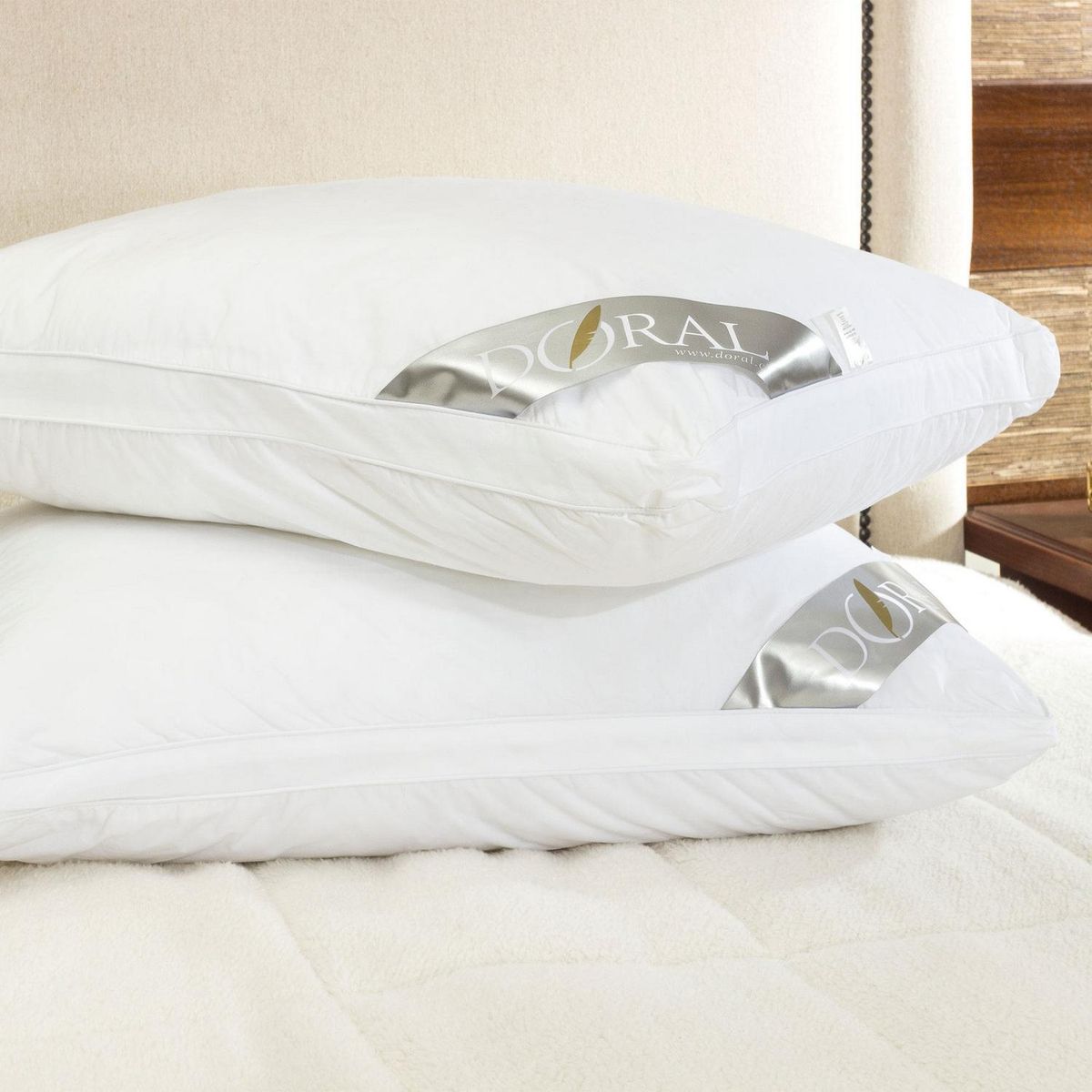 DORAL - Pack de 2 Almohadas Delux de Fibra sintética para Dormir 50x75 cm