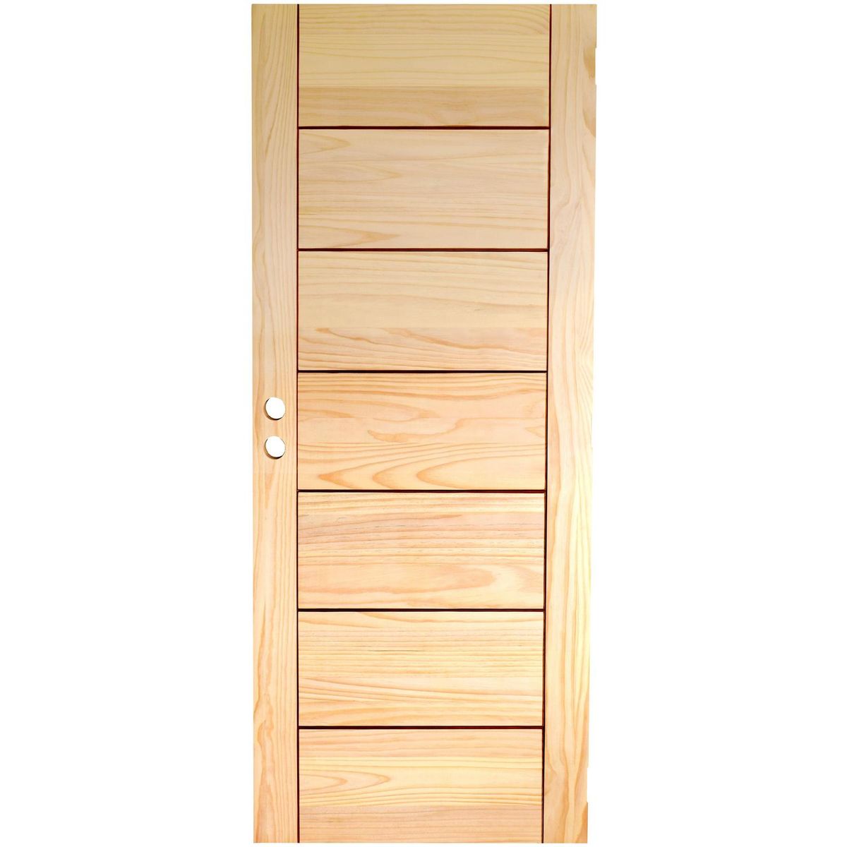 HOLZTEK - Puerta Exterior Madera pino radiata 75x200 cm 7 Paneles Natural