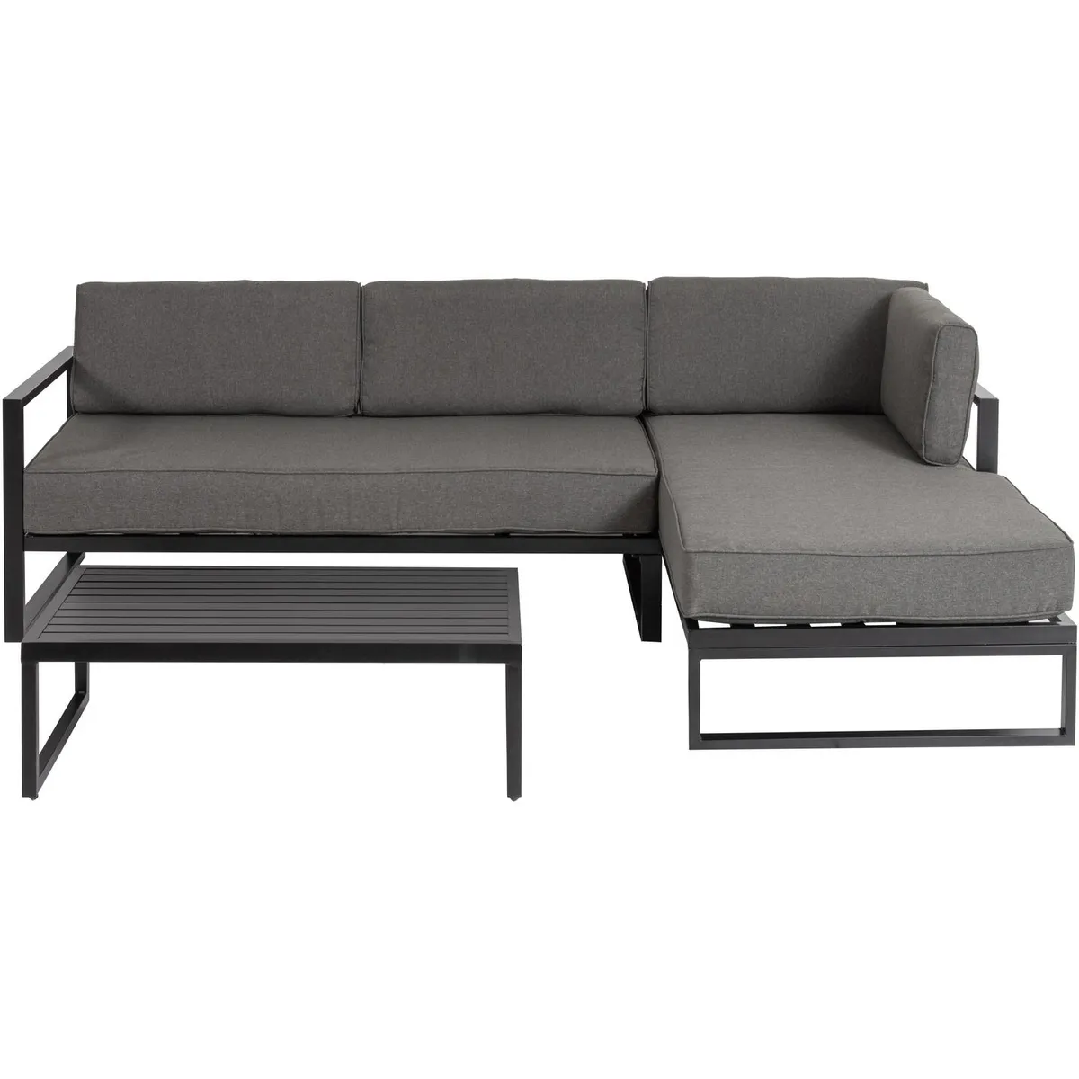 JUST HOME COLLECTION - Juego de Terraza Living Toledo 4 Personas Gris/Negro