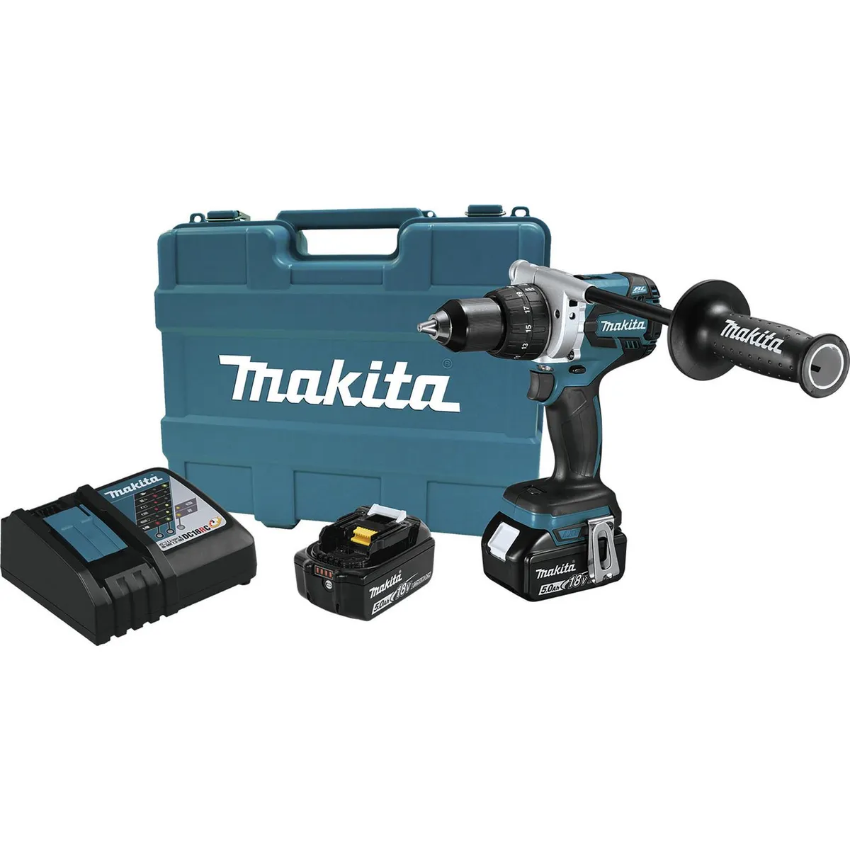 Taladro atornillador inalámbrico 18V + 2 baterías, marca MAKITA - Foto 2