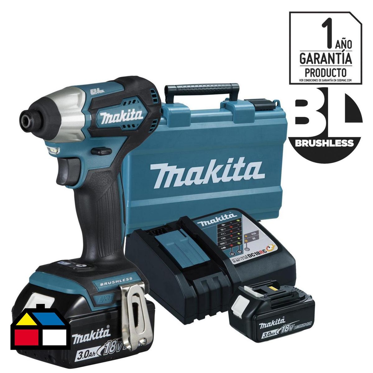 MAKITA - Atornillador de impacto inalámbrico 18V + 2 baterías