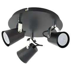 BYP - Barra 3 luces GU10 Aurus negro mate