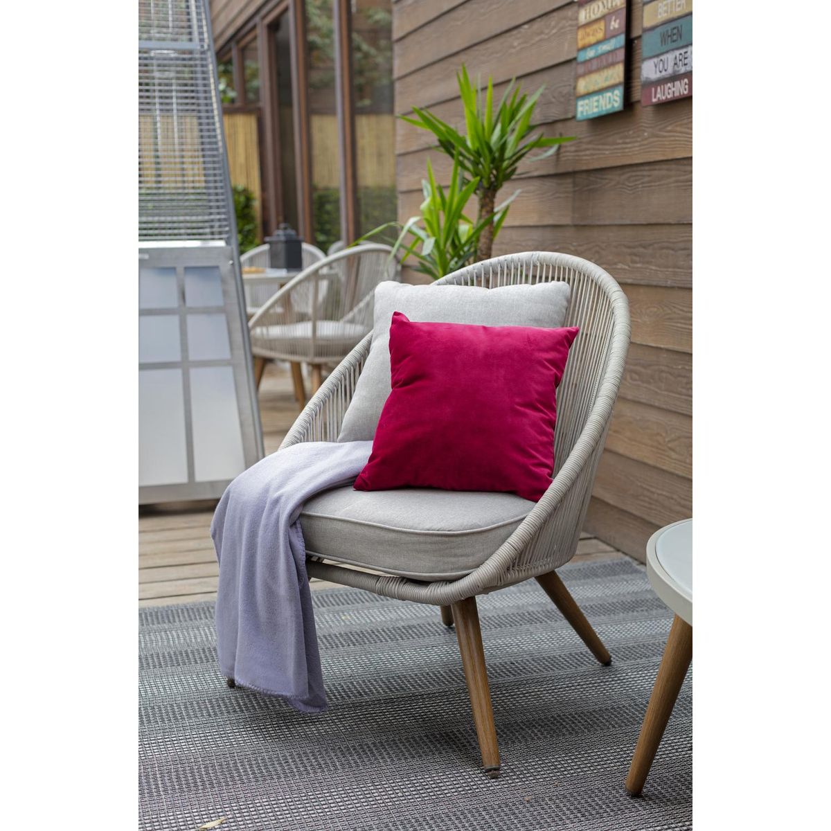 PALERMO - Cojín velvet burdeo 40x40cm