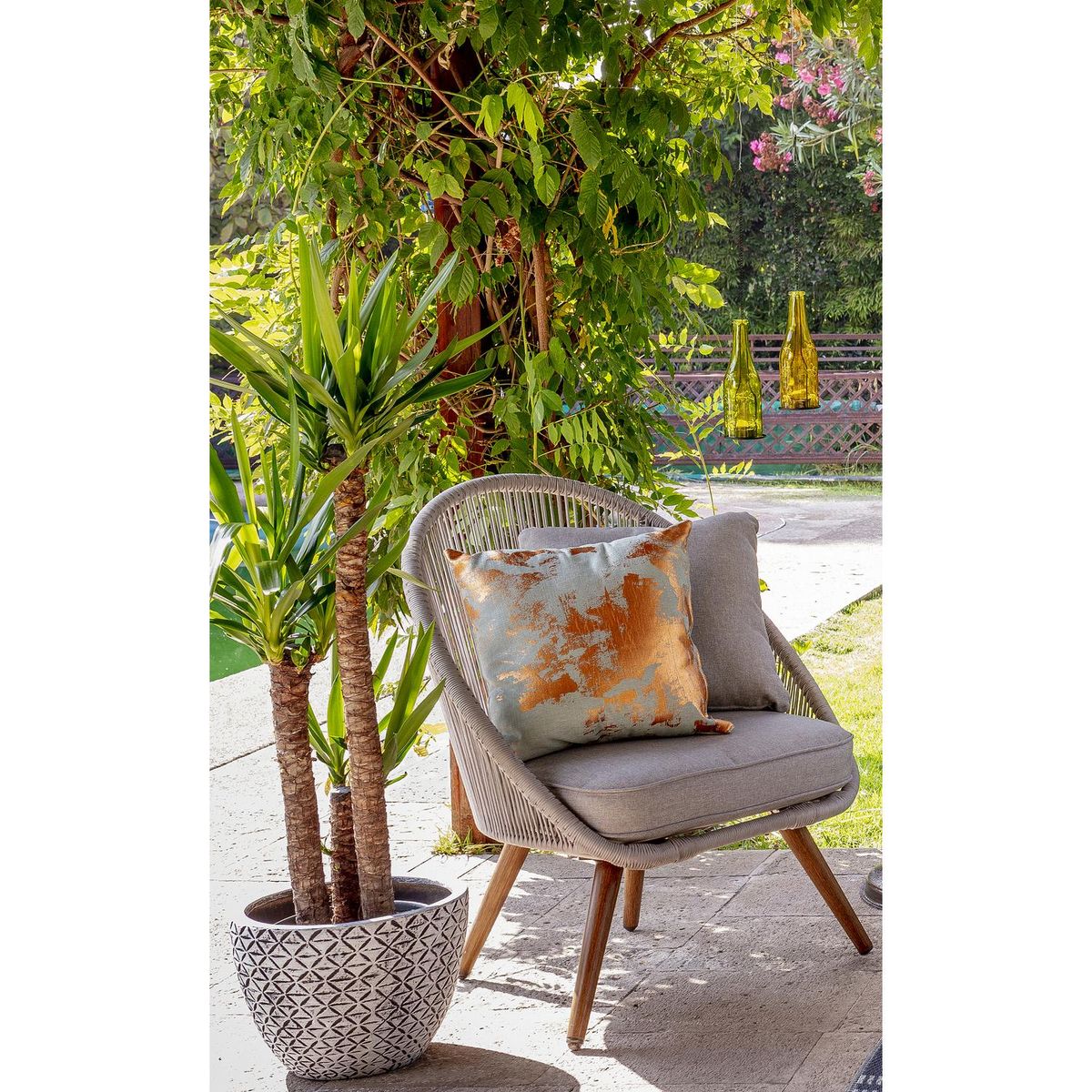 Cojín folia cobre menta 45x45 cm, marca ATMOSPHERA HOME - Foto 2