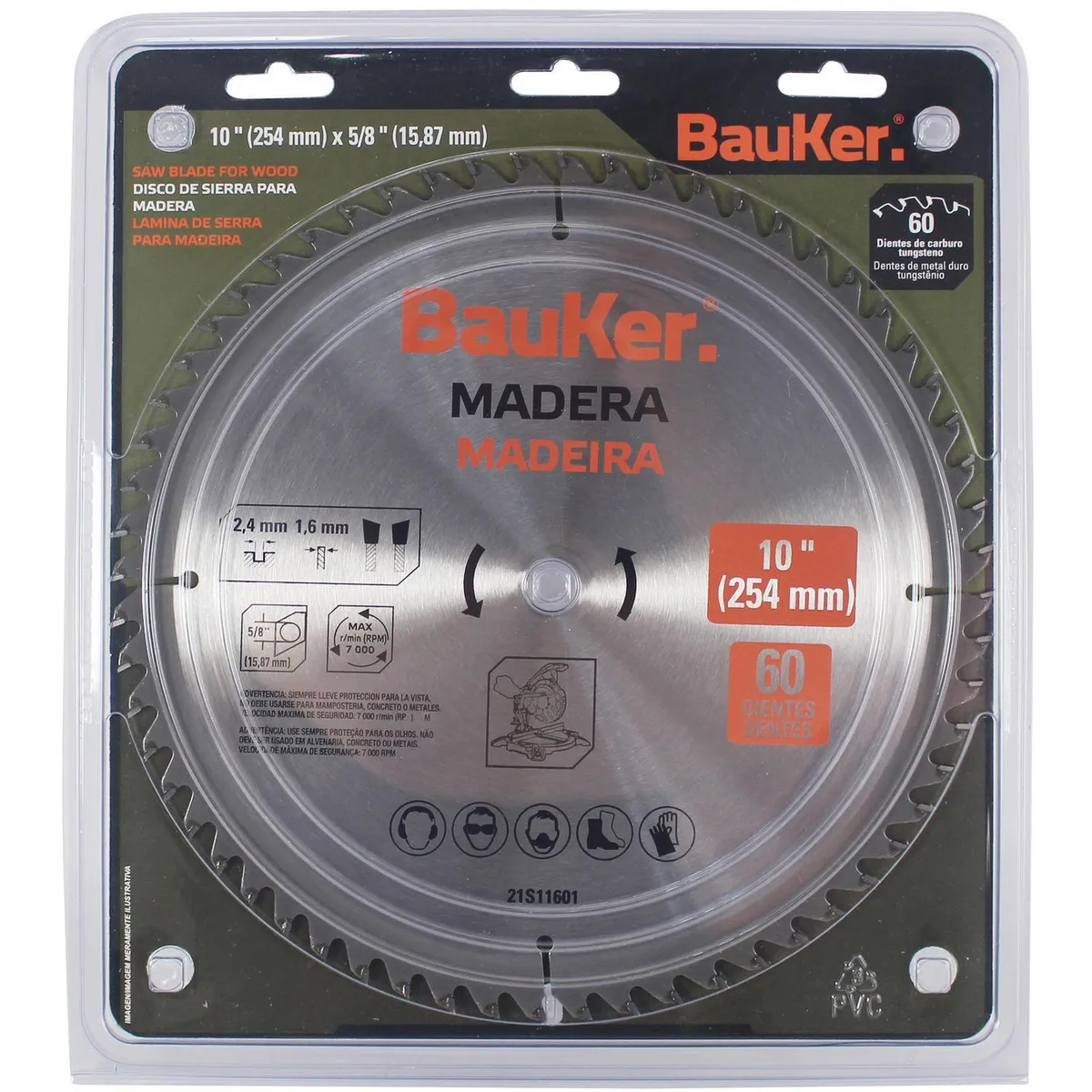 BAUKER - Disco de sierra circular 10" 60 dientes