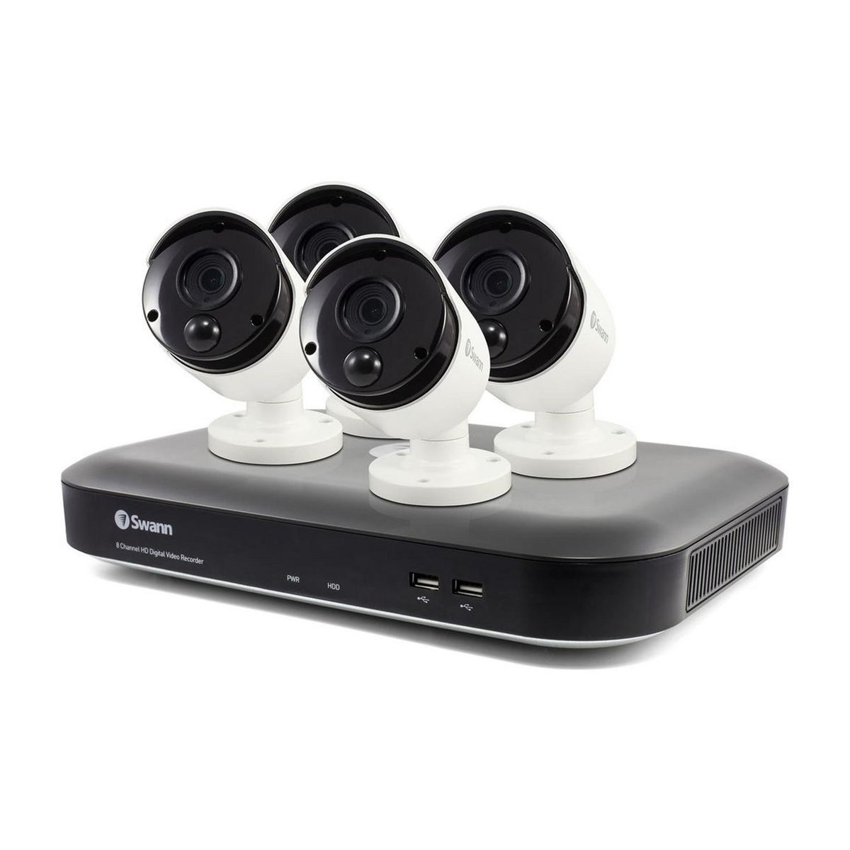 SWANN - Sistema de seguridad 4 cámaras 8 ch bullet 4k