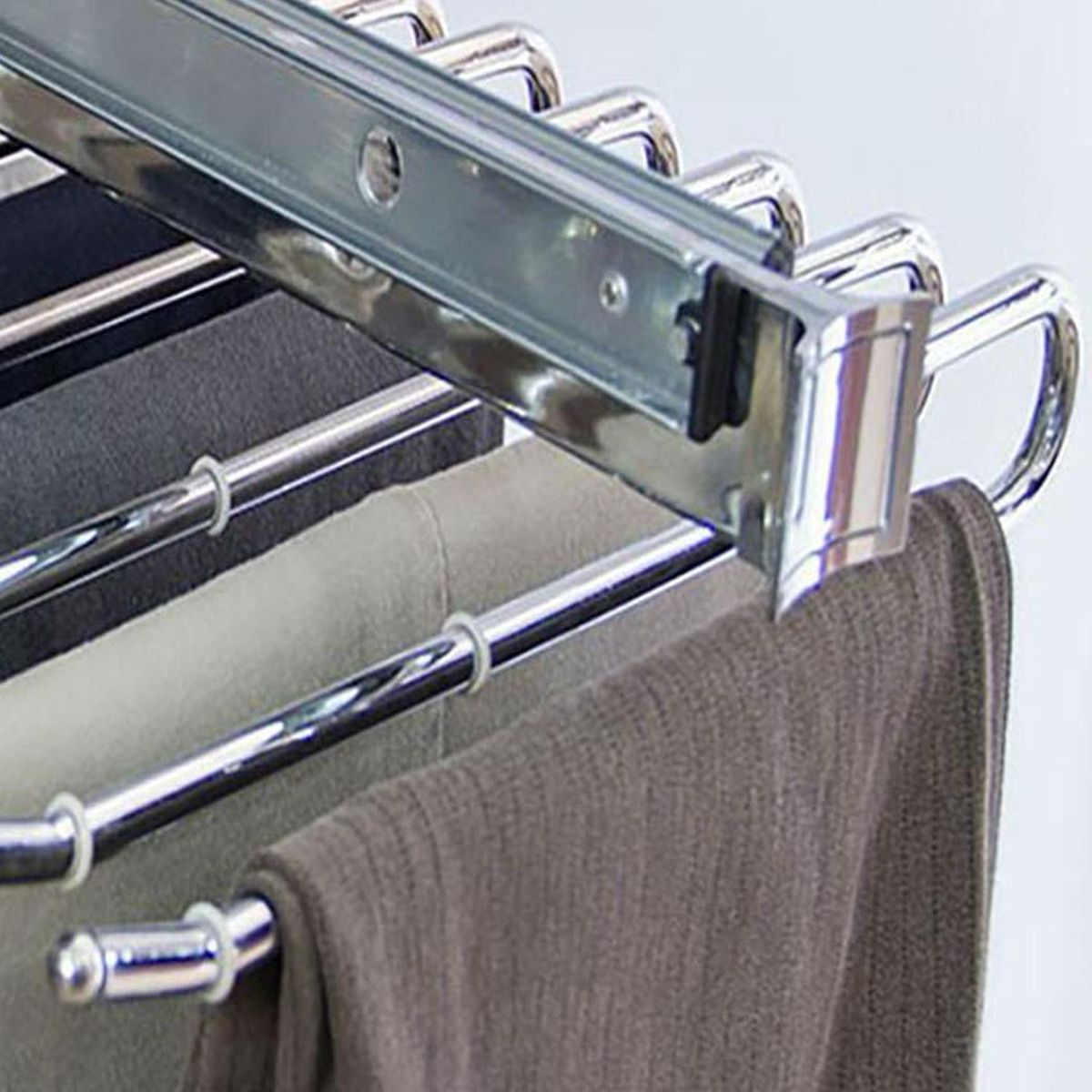 HOMY - Colgador Organizador de Pantalones Metal Plateado