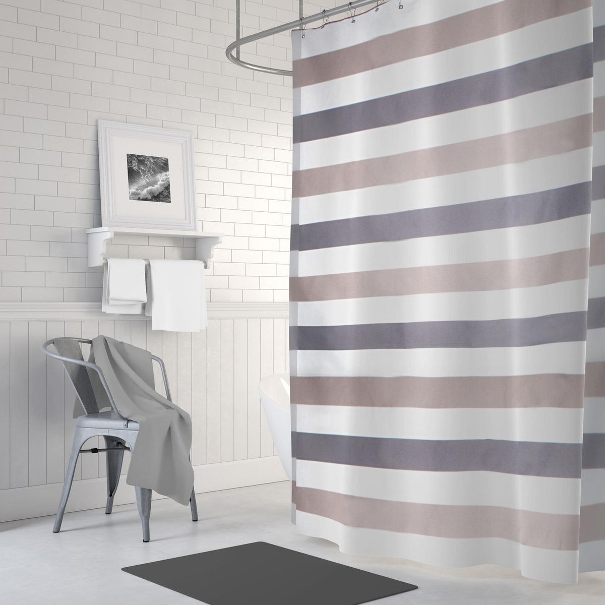 PALERMO - Cortina de baño Lineal poliéster 180x180 cm
