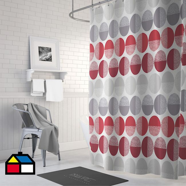 PALERMO - Cortina de baño Circular poliéster 180x180 cm