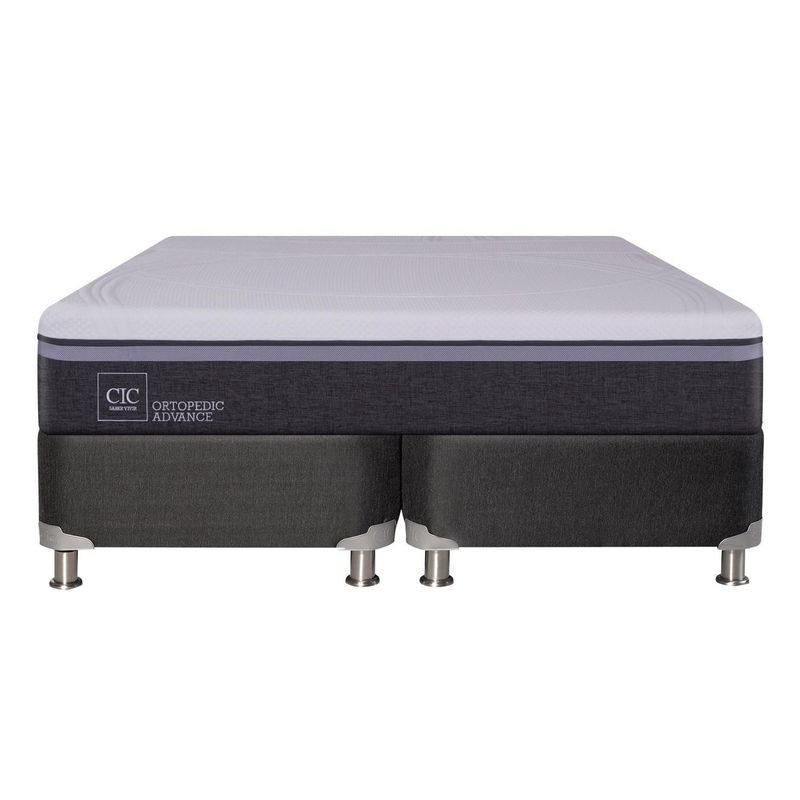 CIC - Box Spring King Ortopedic Advance Gris