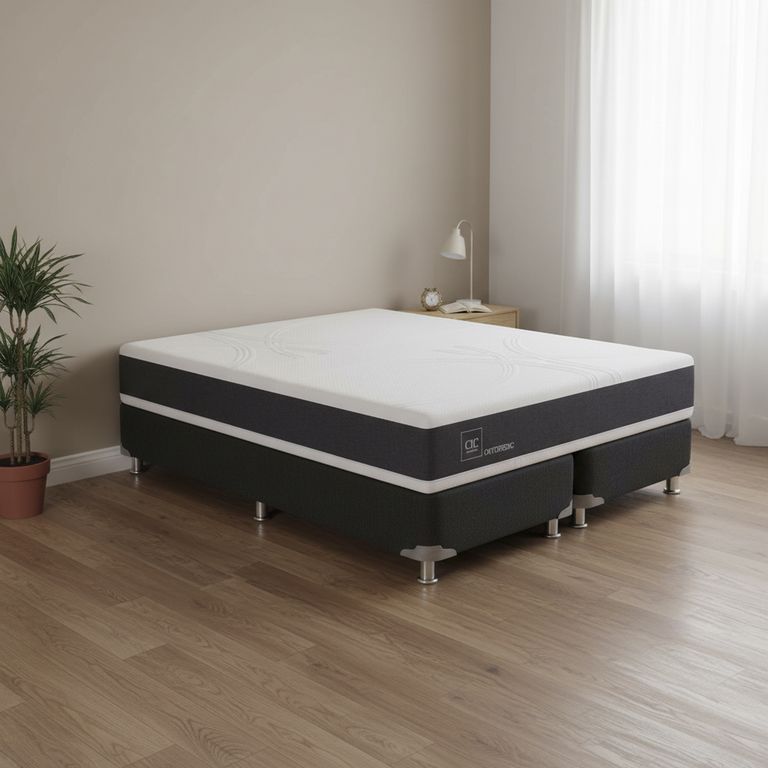 Box Spring 2 plazas Box Spring Ortopedic B5 Blanco