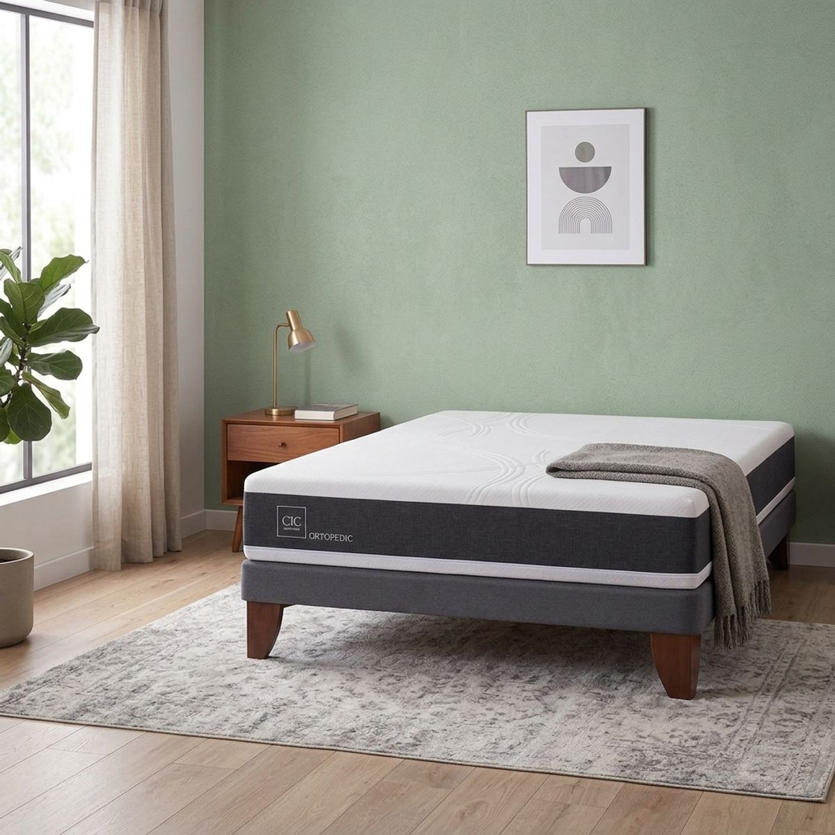 CIC - Cama 2 plazas Europea Ortopedic Gris