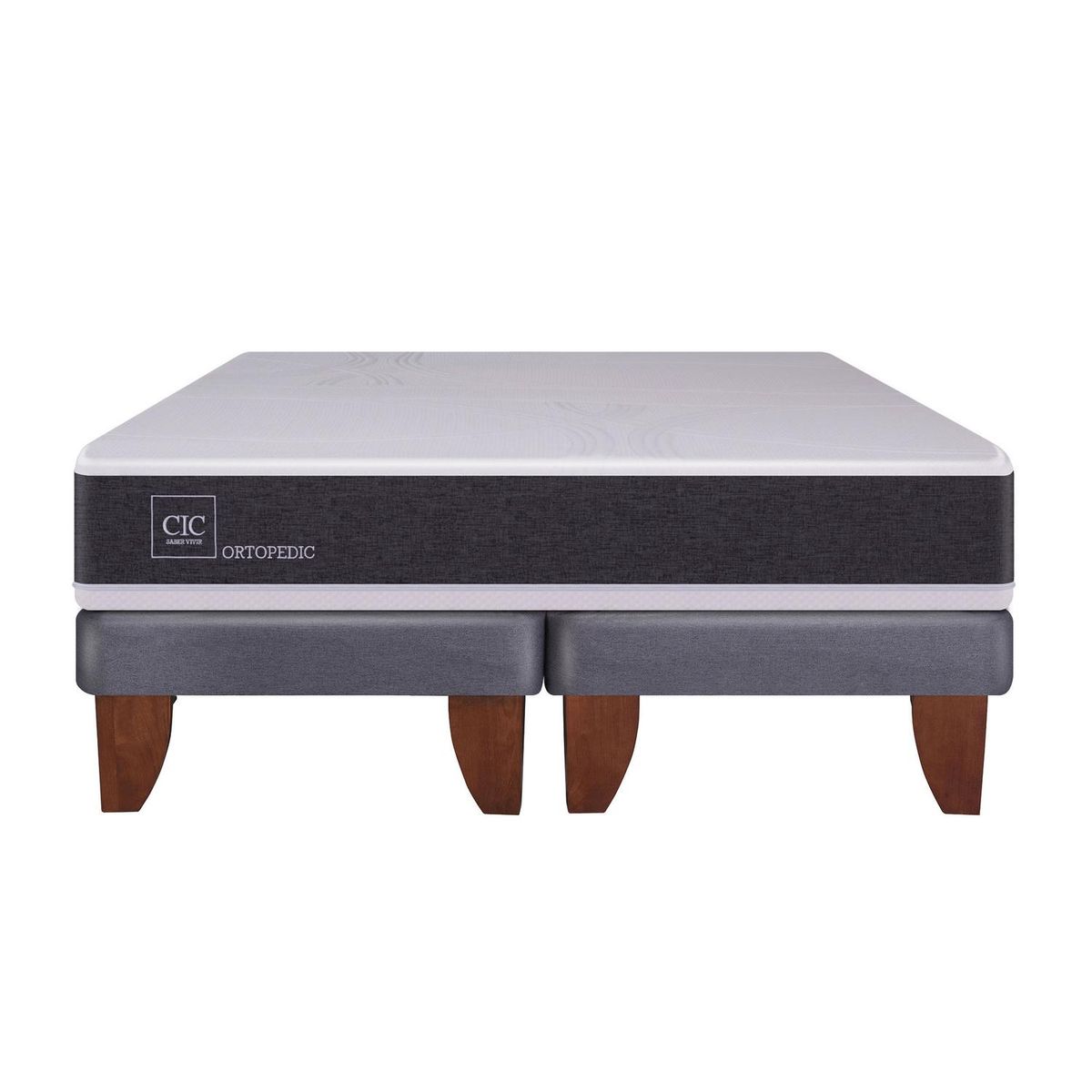 CIC - Cama King Europea Base Dividida Gris