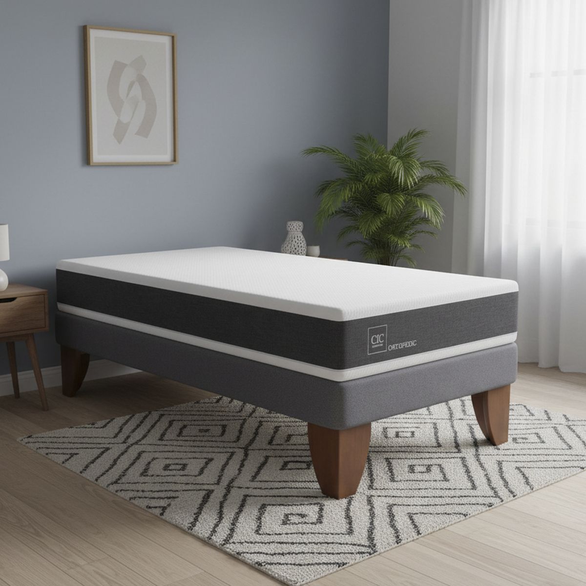 CIC - Cama 1 plaza Europea Ortopedic Gris
