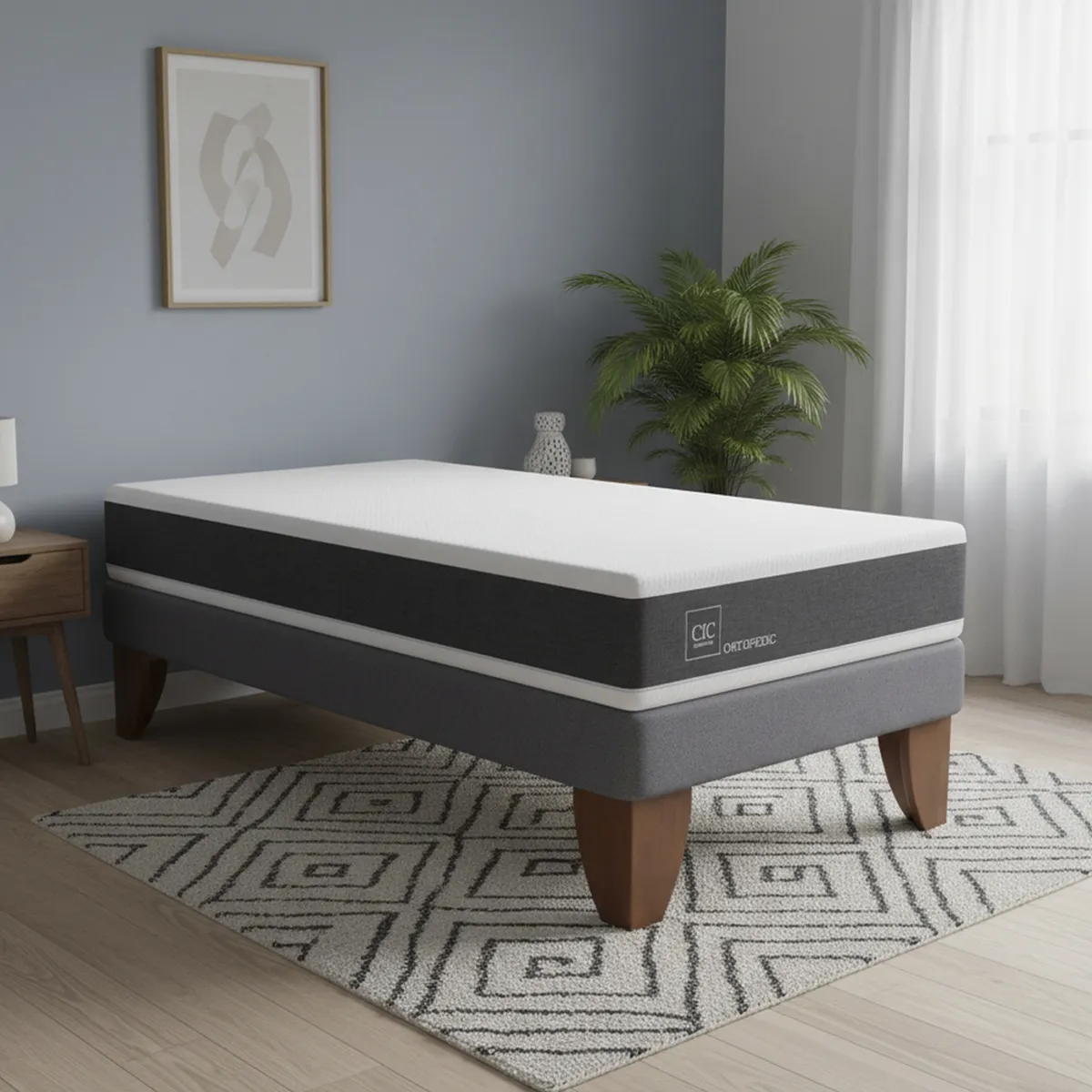 CIC - Cama 1 plaza Europea Ortopedic Gris