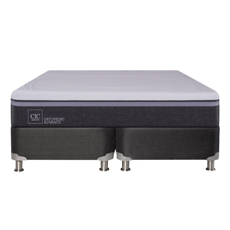 CIC - Box Spring 2 plazas Ortopedic Advance Gris