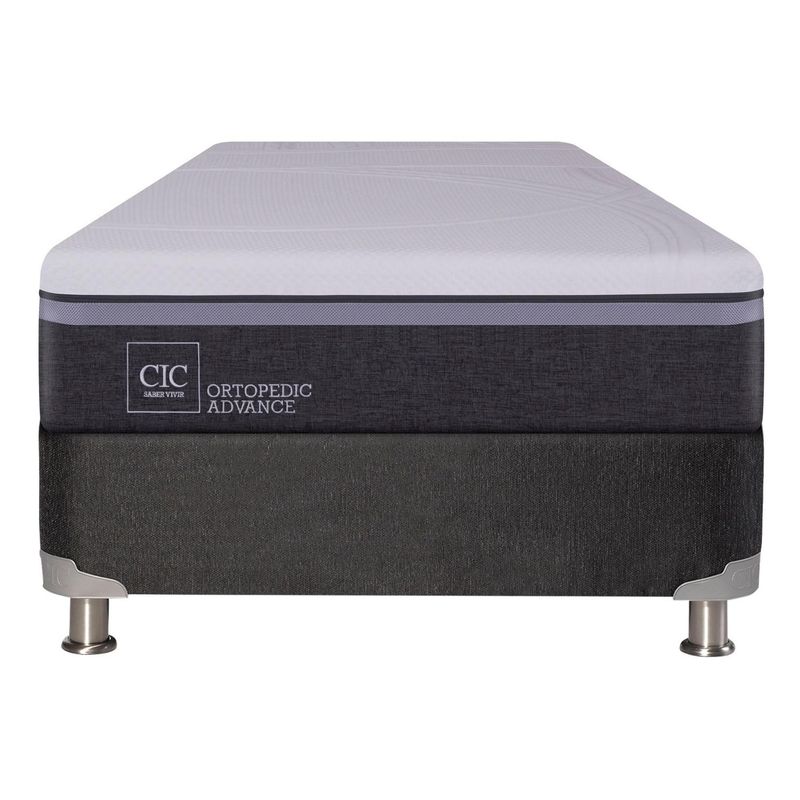 CIC - Box Spring 1.5 plazas Ortopedic Advance Gris