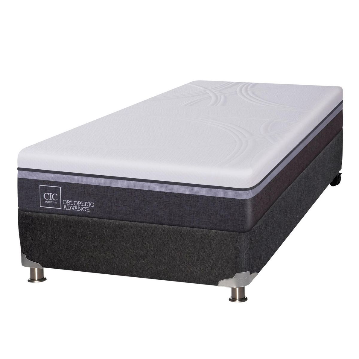 CIC - Box Spring 1.5 plazas Box Spring Ortopedic Advance Gris