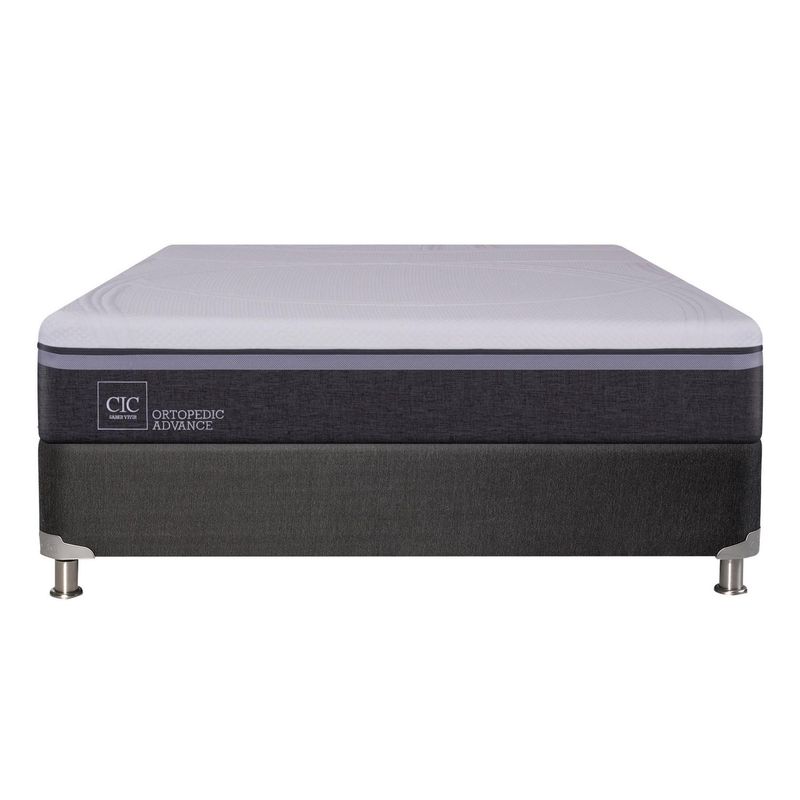 CIC - Box Spring 2 plazas Ortopedic Advance Gris