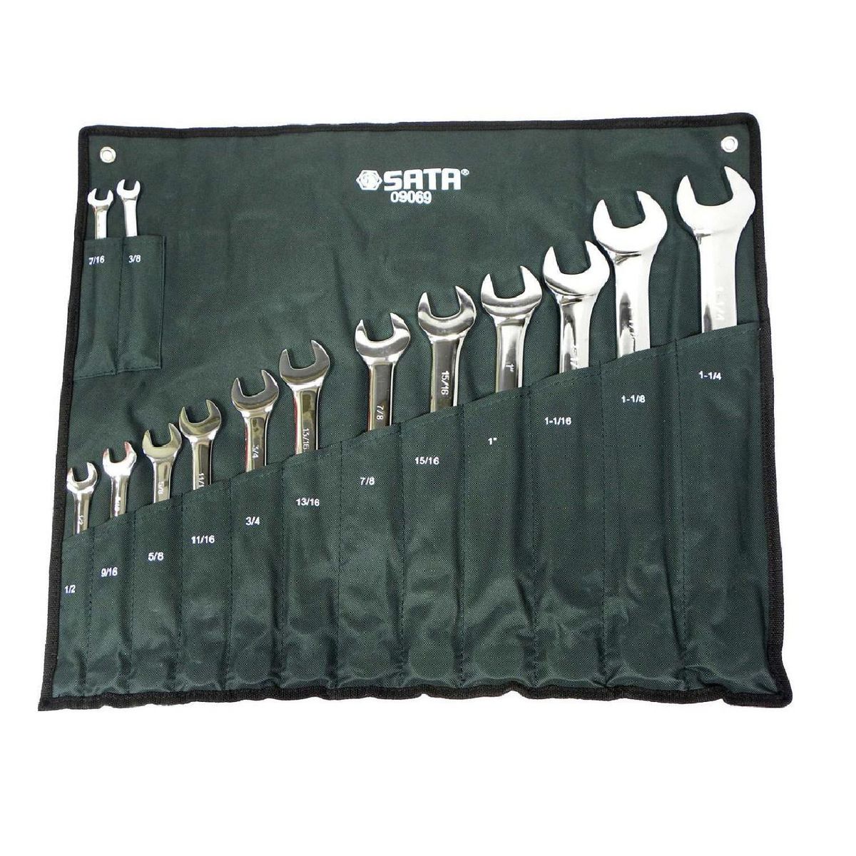 SATA - Juego de llaves combinadas 14 piezas 3/8" a 1-1/4"