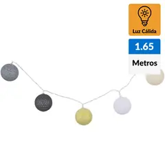 LEDZONE - Guirnalda bateria bola colores y dorado 10 luces led