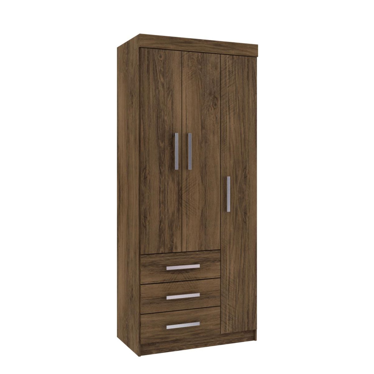 ALTAVISION - Clóset Palmas 3 Puerta(s) 3 Cajón(es) 4 Repisa(s) 81x180x40 cm Cacau