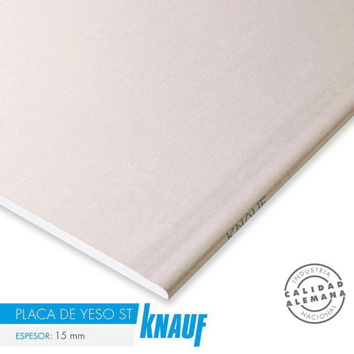 KNAUF - Yeso Cartón Borde Rebajado 15 mm 120x240 cm Blanco