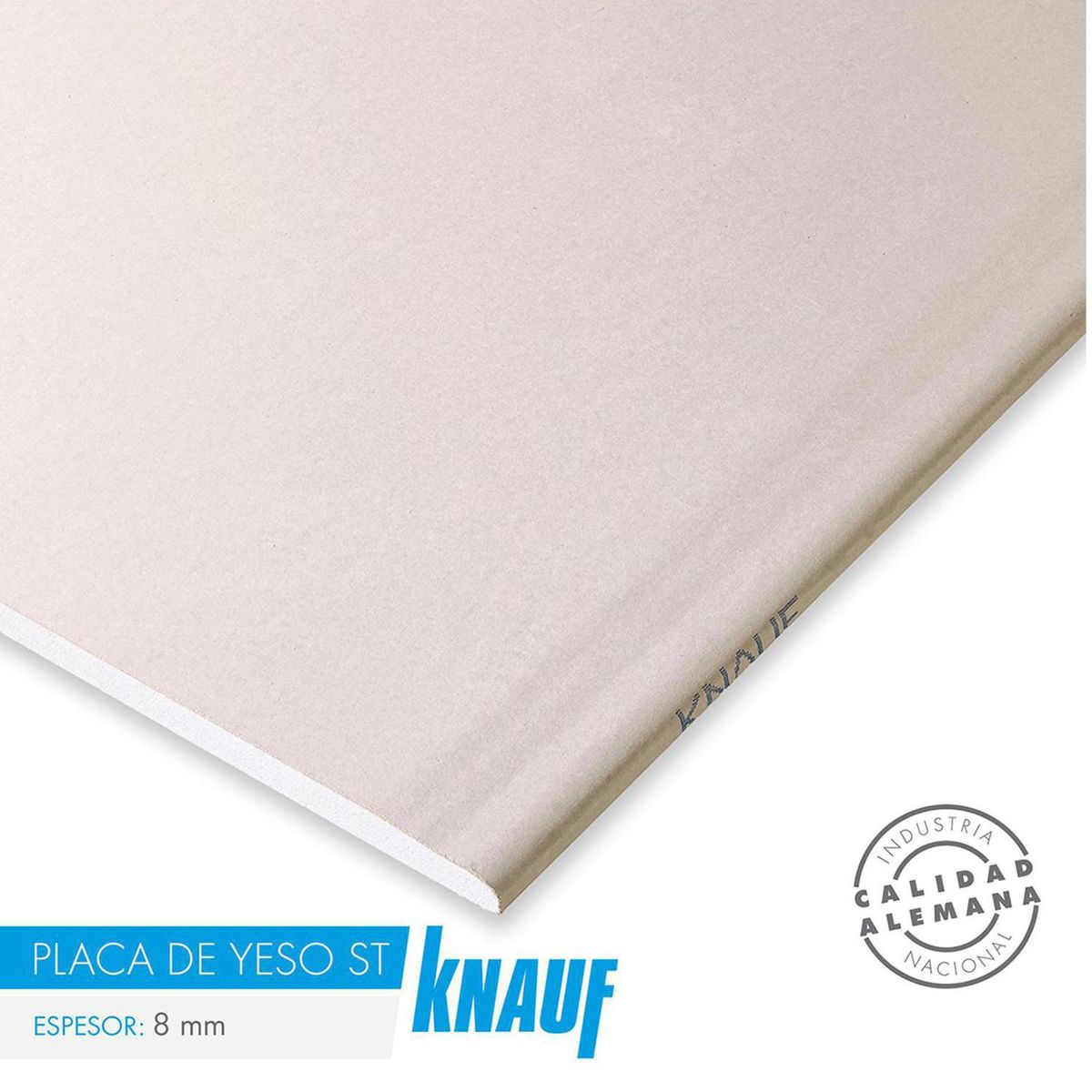 KNAUF - Yeso Cartón Borde Rebajado 8 mm 120x240 cm Blanco