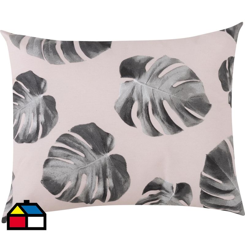 LIGHTME - Cojín aquablock Monstera deliciosa 30x45 cm rosada