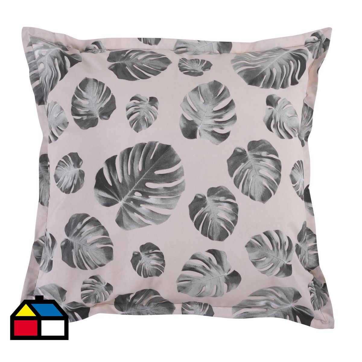 LIGHTME - Cojín de piso Monstera deliciosa 90x90 cm rosada