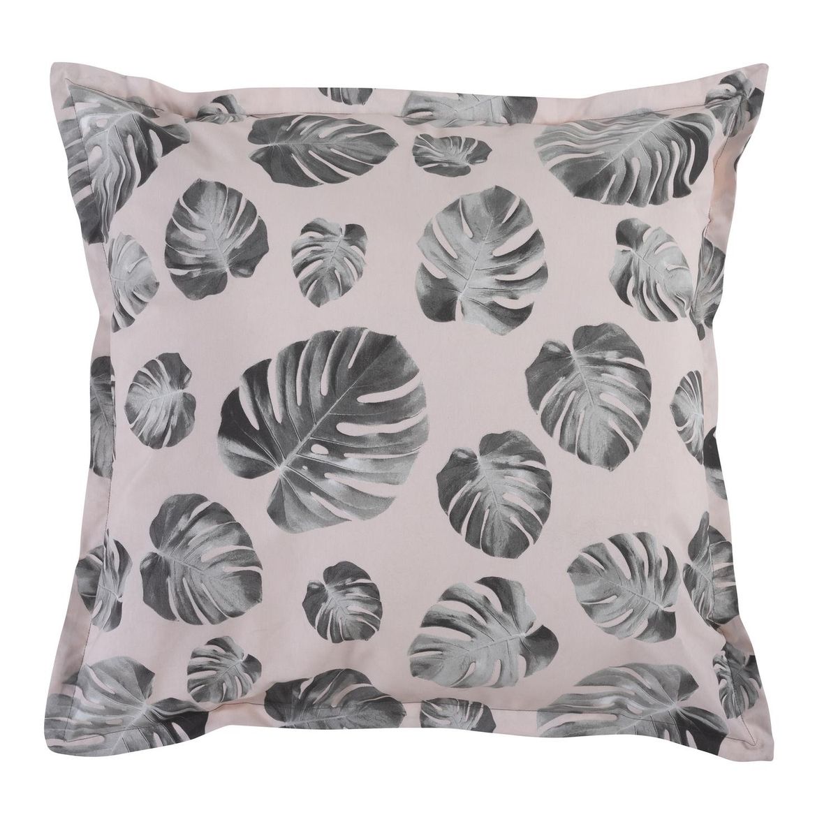 LIGHTME - Cojín de piso Monstera deliciosa 90x90 cm rosada