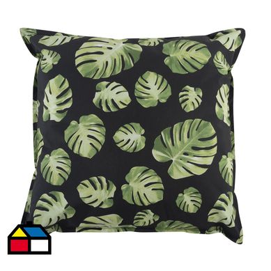 Cojn de piso Monstera deliciosa 90x90 cm negra