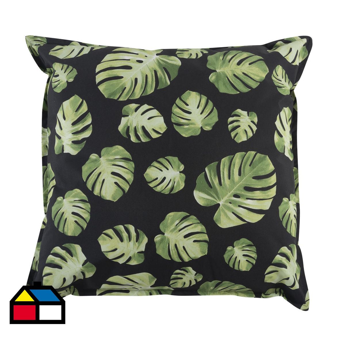 LIGHTME - Cojín de piso Monstera deliciosa 90x90 cm negra