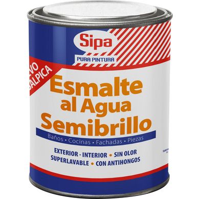 Esmalte al agua semibrillo alfa 1/4 gl