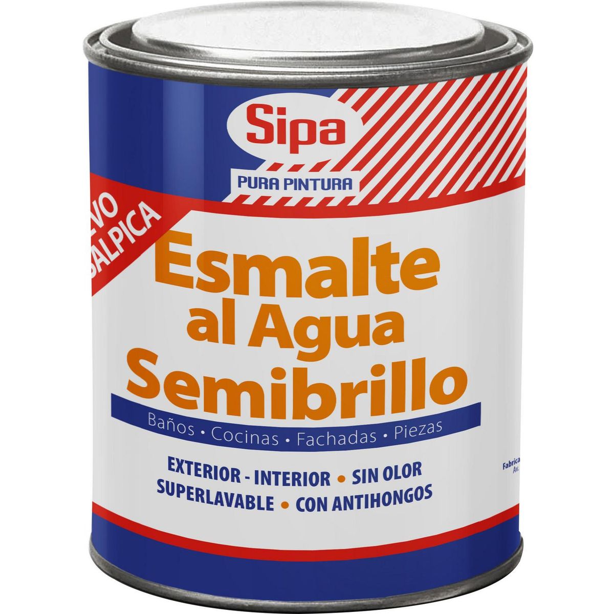 SIPA - Esmalte Al Agua Sipa Semibrillo Sin Color 0.25 Galones Lavable y Antimoho