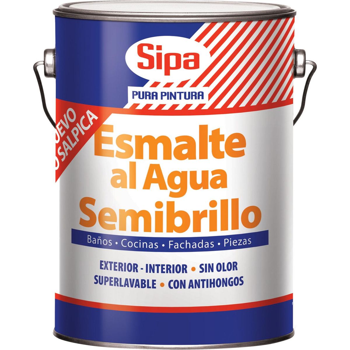 SIPA - Esmalte Al Agua Sipa Semibrillo Sin Color 1 Galón Lavable y Antimoho