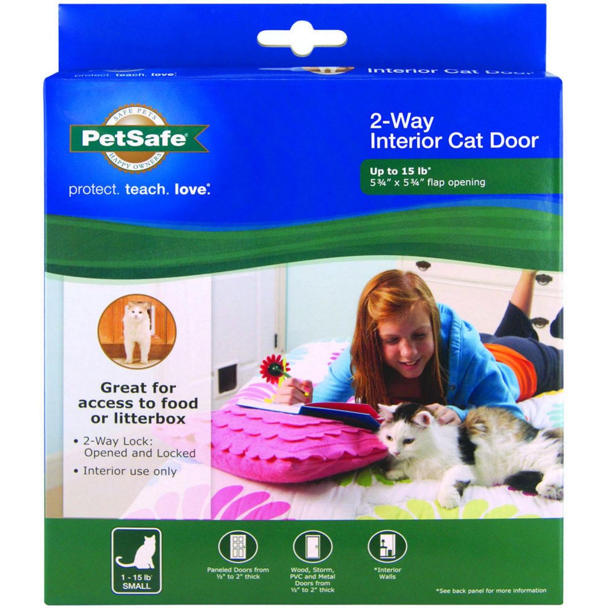 PETSAFE - Puerta gato 2 vías apertura 16,8x17,4 cm gato hasta 7 kg