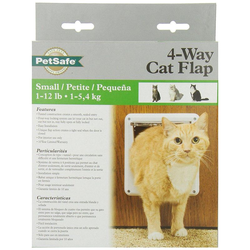 PETSAFE - Puerta gato 4 vías apertura 16,8x17,4 cm gato hasta 7 kg