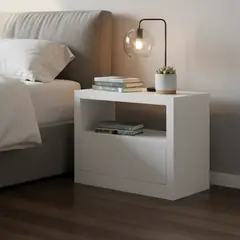 DECOCASA - Velador 1 Cajón(es) DDC00010 67x58x45 cm Blanco