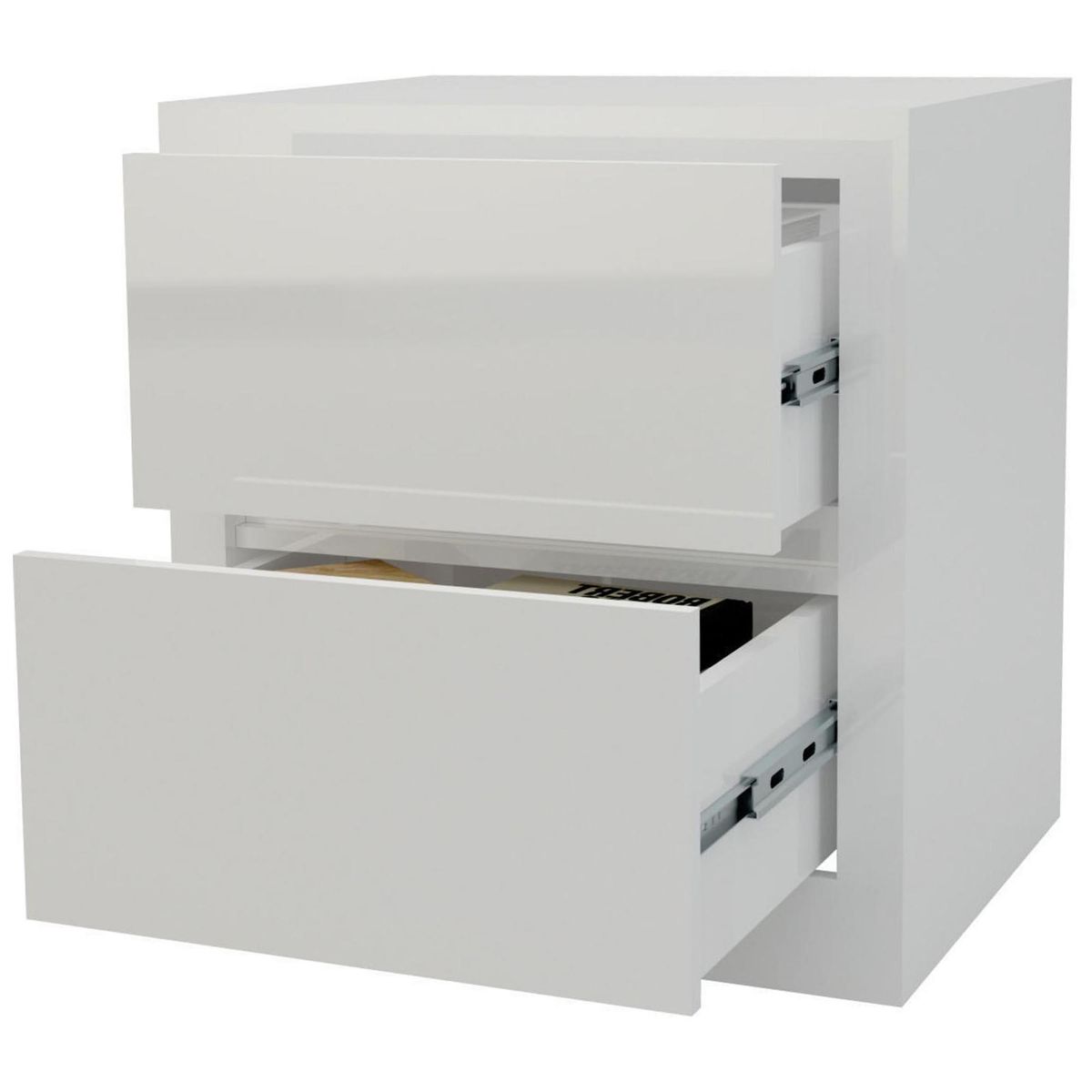 DECOCASA - Velador 2 Cajón(es) DDC00006 54x58x45 cm Blanco