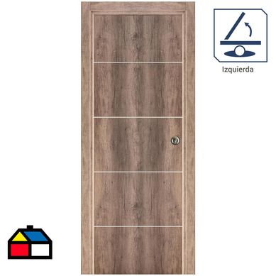Puerta Kit Tekstura Mel.  C/Aplic 70x200 cm izq..