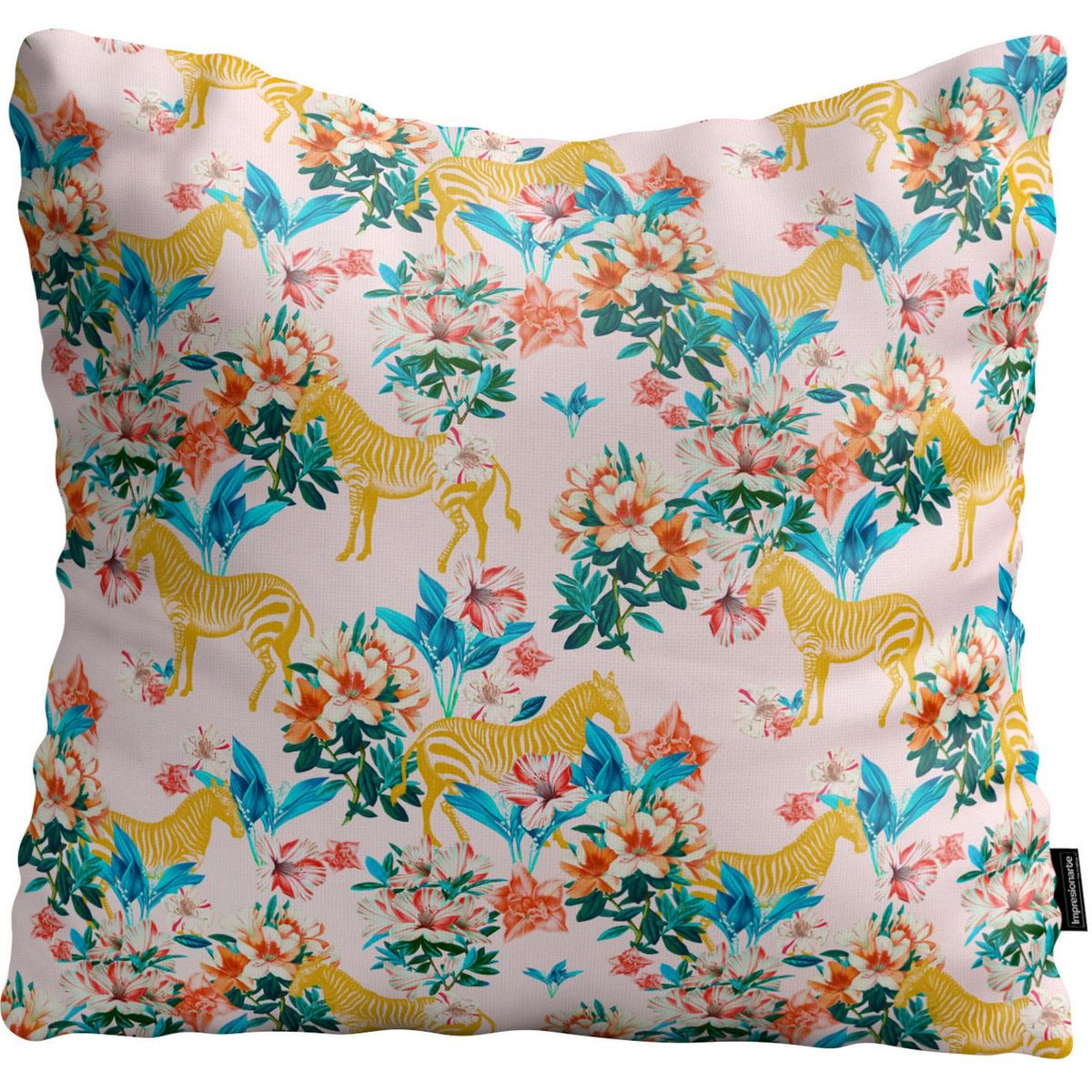 IMPRESIONARTE - Cojín de Piso Floral and Zebras de la India