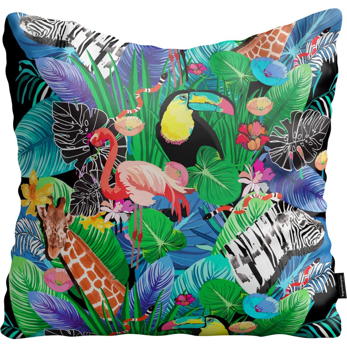 IMPRESIONARTE - Cojín de Piso Tropical Jungle de la India