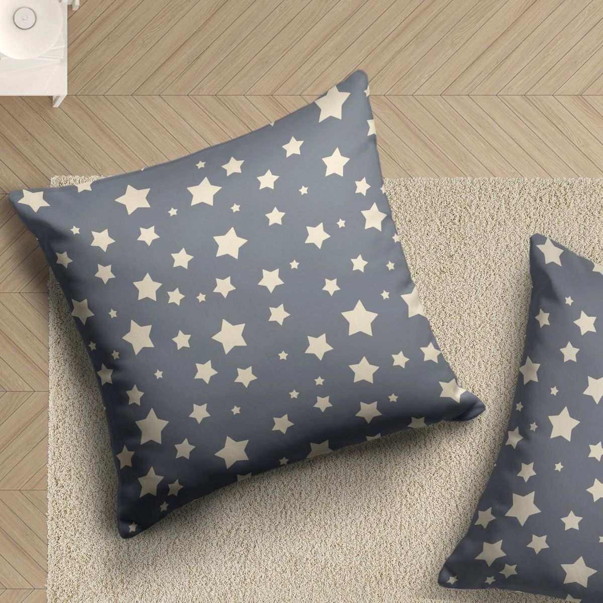 IMPRESIONARTE - Cojín de Piso Black Stars de Impresionarte
