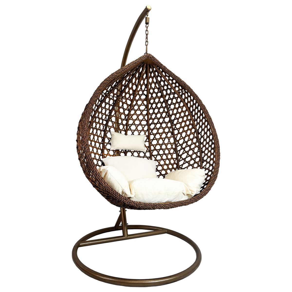 EL BARCO - Silla Colgante 115x95x70 cm Ratán Chocolate 