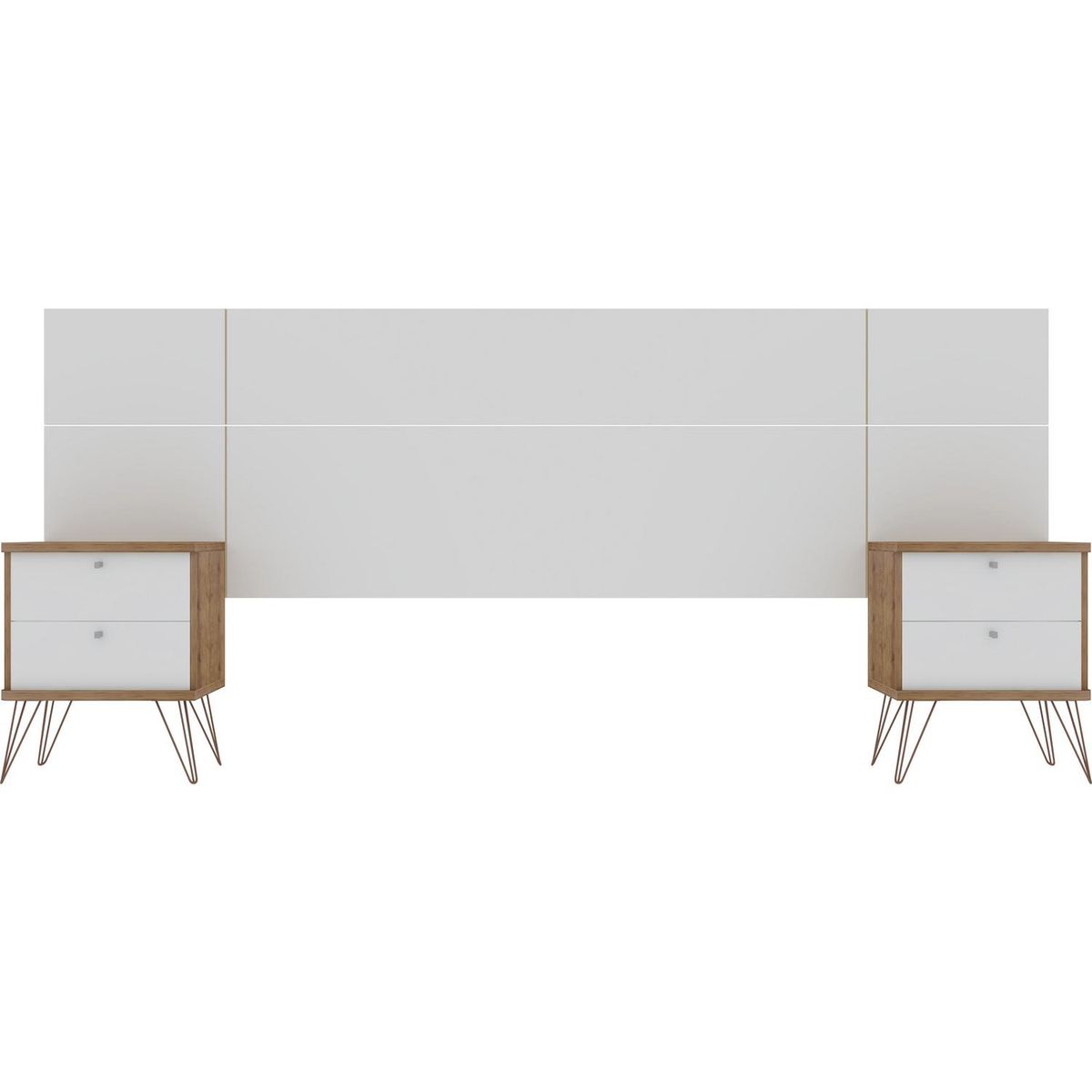 DECOCASA - Set respaldo + 2 veladores 2 plazas