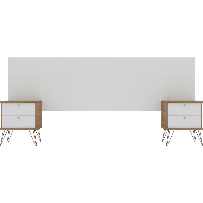 DECOCASA - Set respaldo + 2 veladores 2 plazas