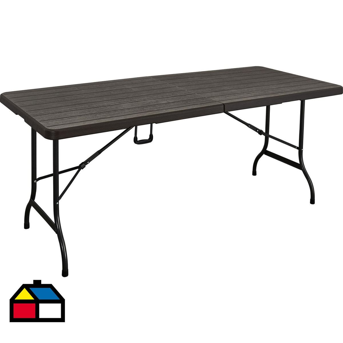 NORTHWEST - Mesa Plegable Diseño Madera Rectangular 75x72x180 cm Marrón