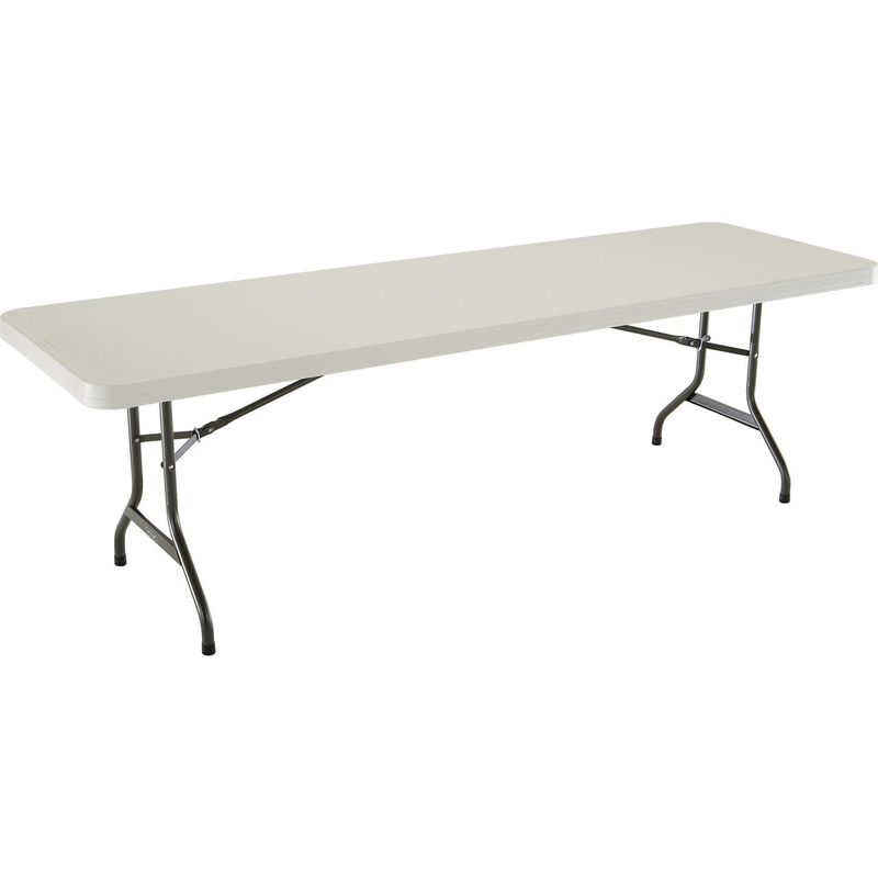 LIFETIME - Mesa Plegable Tipo Maleta Rectangular 76x73x244 cm Blanco
