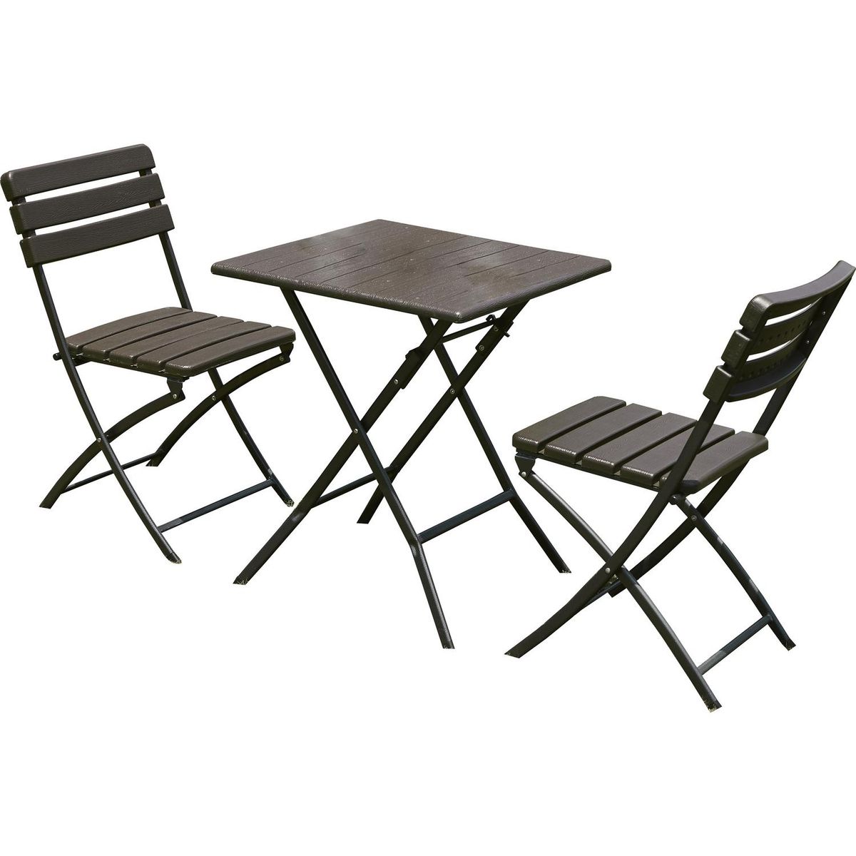 NORTHWEST - Set 2 Sillas y Mesa Plegable 61.5x61.5x73 cm Marrón